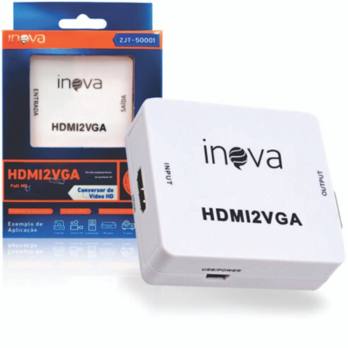 Adaptador Conversor de Audio e Video Hdmi para VGA INOVA ZJT