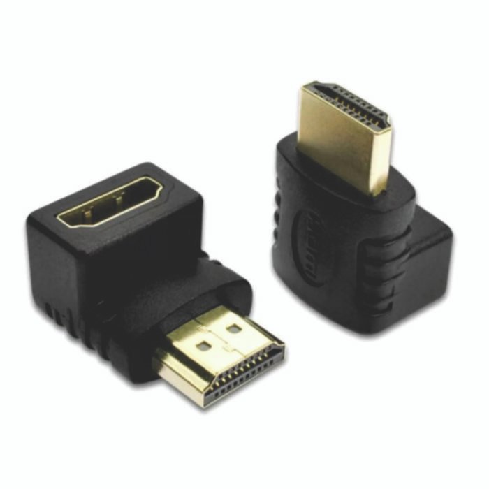Adaptador De Vídeo HDMI 90º Macho Para HDMI Fêmea - 01232