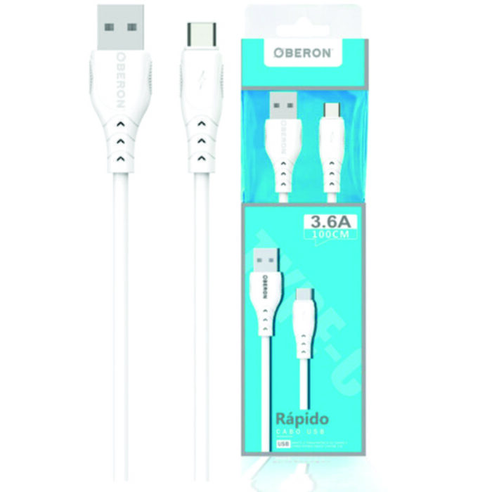 Cabo Carregador Type-C x USB 2 Metros para Celular OBERON - OR-CO09-C2