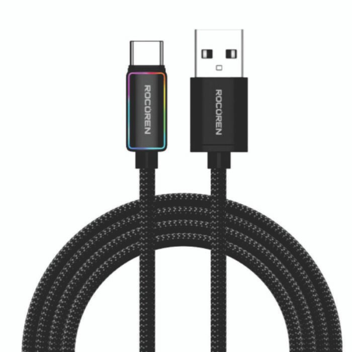 Cabo Tipo C Turbo 3A Rocoren Micai Series RGB USB 1M - RCXCAT-MC01