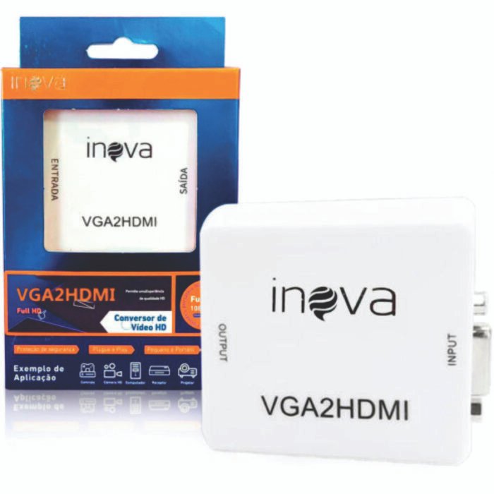 Conversor de Vídeo e Áudio VGA para HDMI INOVA - ZJT-50002